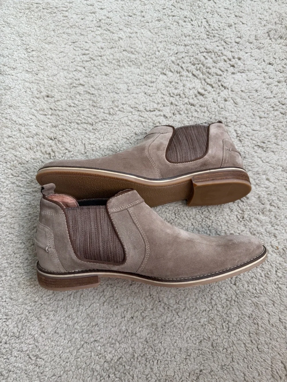 Joseph Abboud Men's Suede Chelsea Boots in Taupe